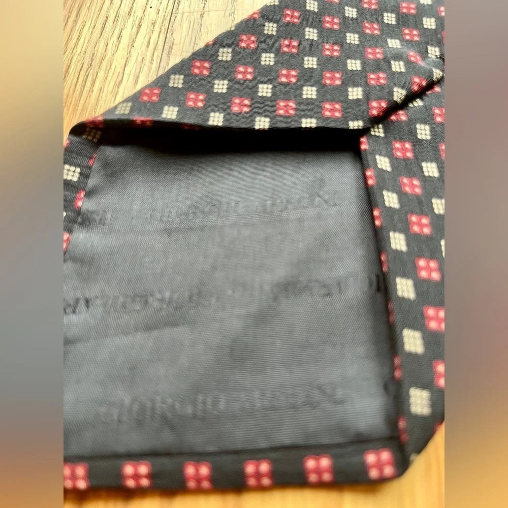 Giorgio Armani Cravatte Black Abstract Tie 100% Silk Made In Italy